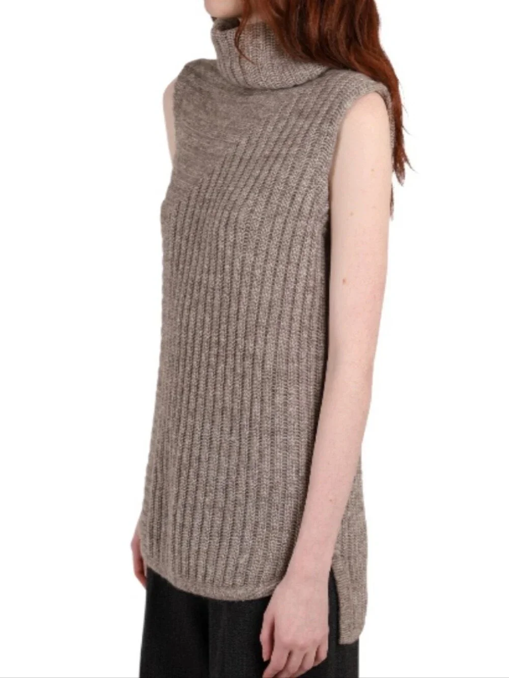 Therory Beylor T Yak Mohair Wool Sleeveless Turtleneck Knit Sweater-NWOT